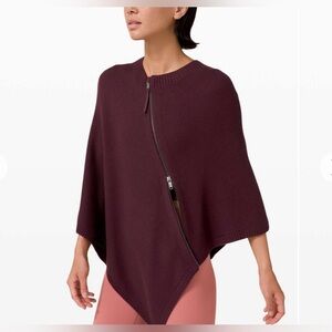 Lululemon Plum On The Go Knit Poncho